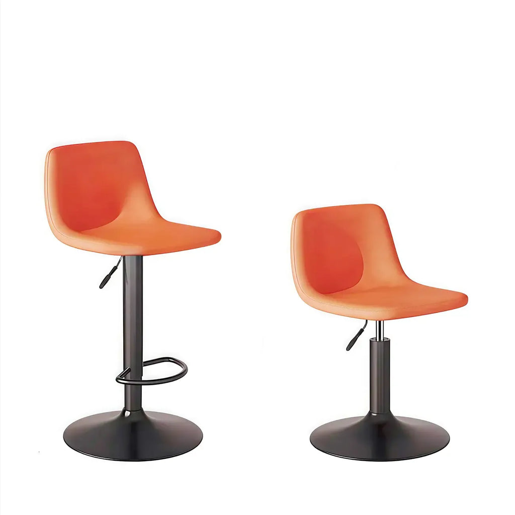 Adjustable Leather Bucket Swivel Bar Stools