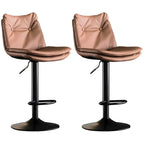 Modern Adjustable Leather Swivel Bar Stools