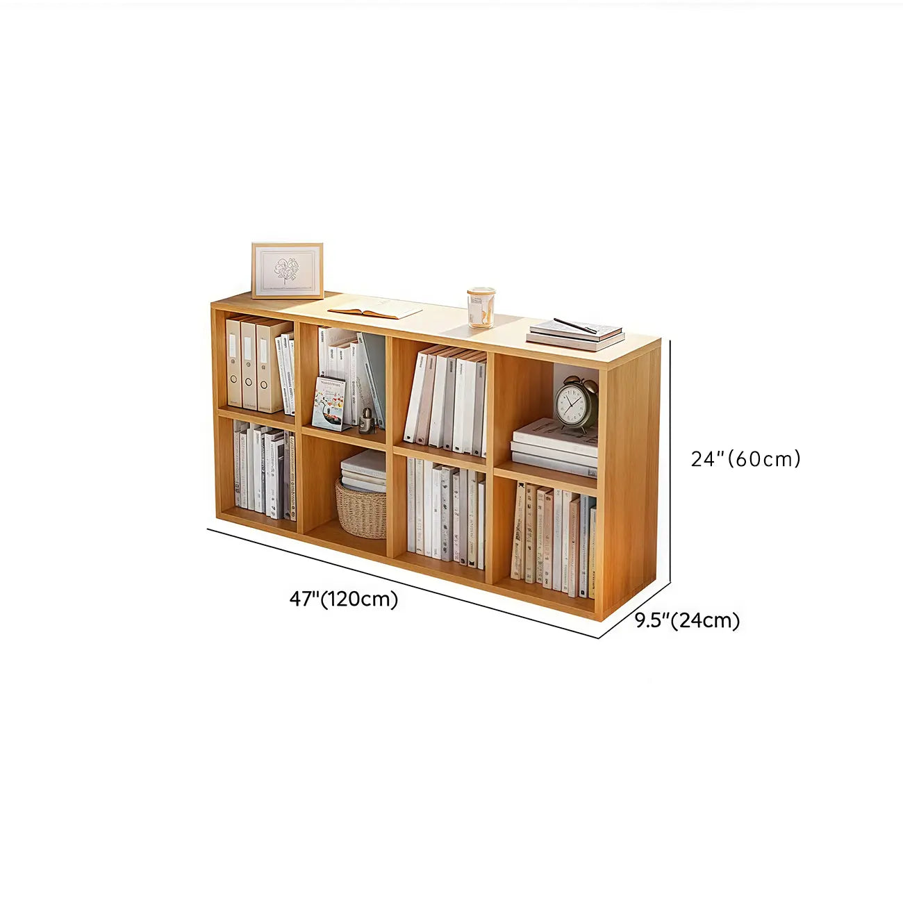 Casual White Wood Cube Horizontal Bookcase