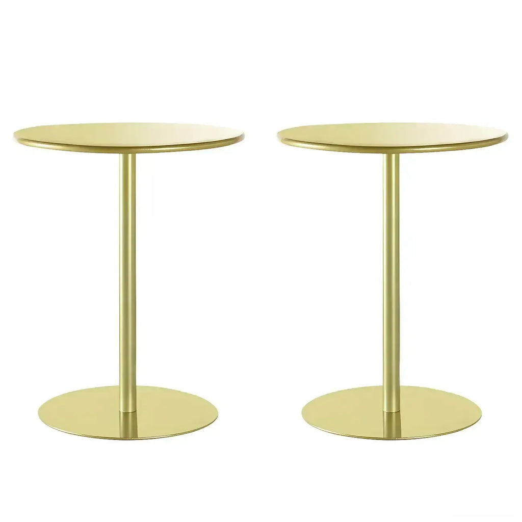 Contemporary Black Metal Pedestal Round End Table