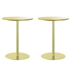 Contemporary Black Metal Pedestal Round End Table