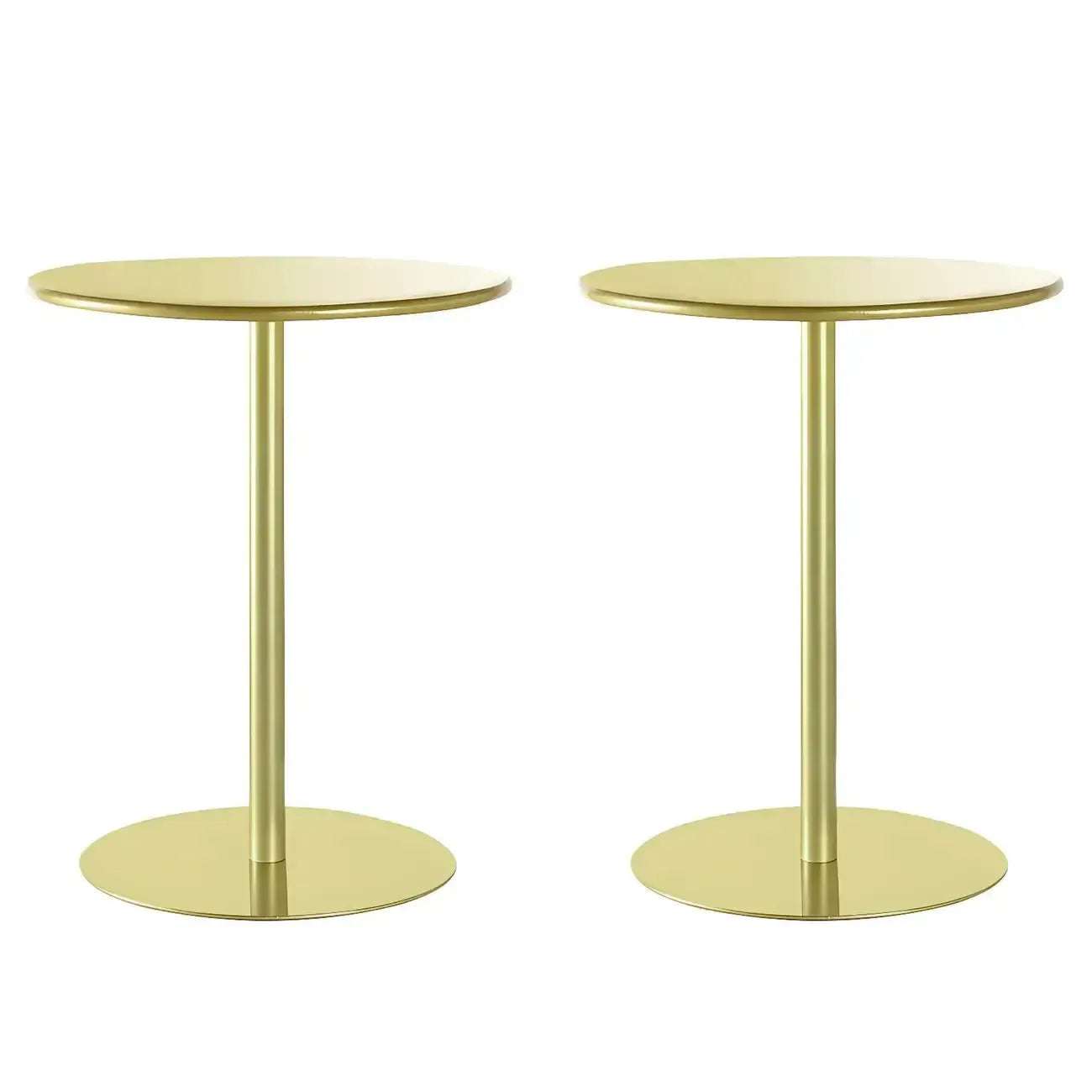 Contemporary Black Metal Pedestal Round End Table