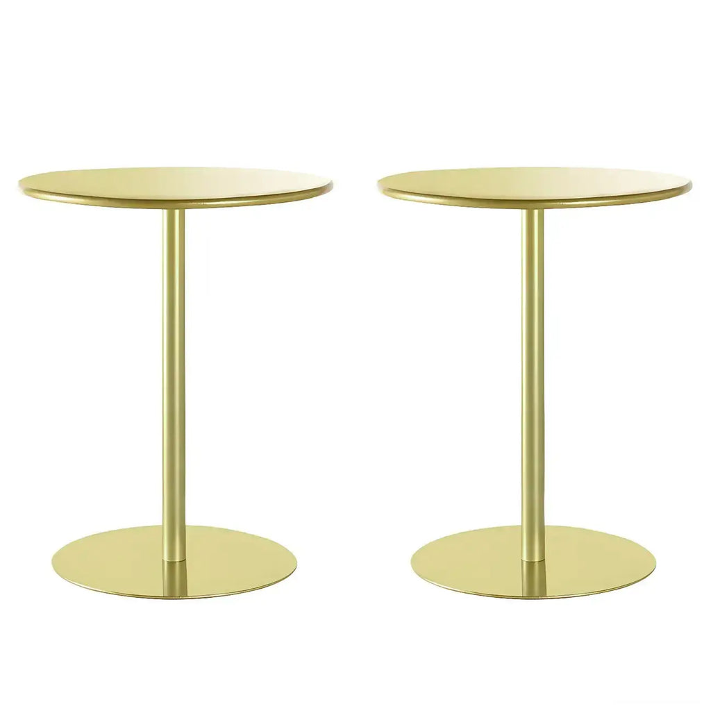 Contemporary Black Metal Pedestal Round End Table