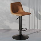 Adjustable Leather Bucket Swivel Bar Stools