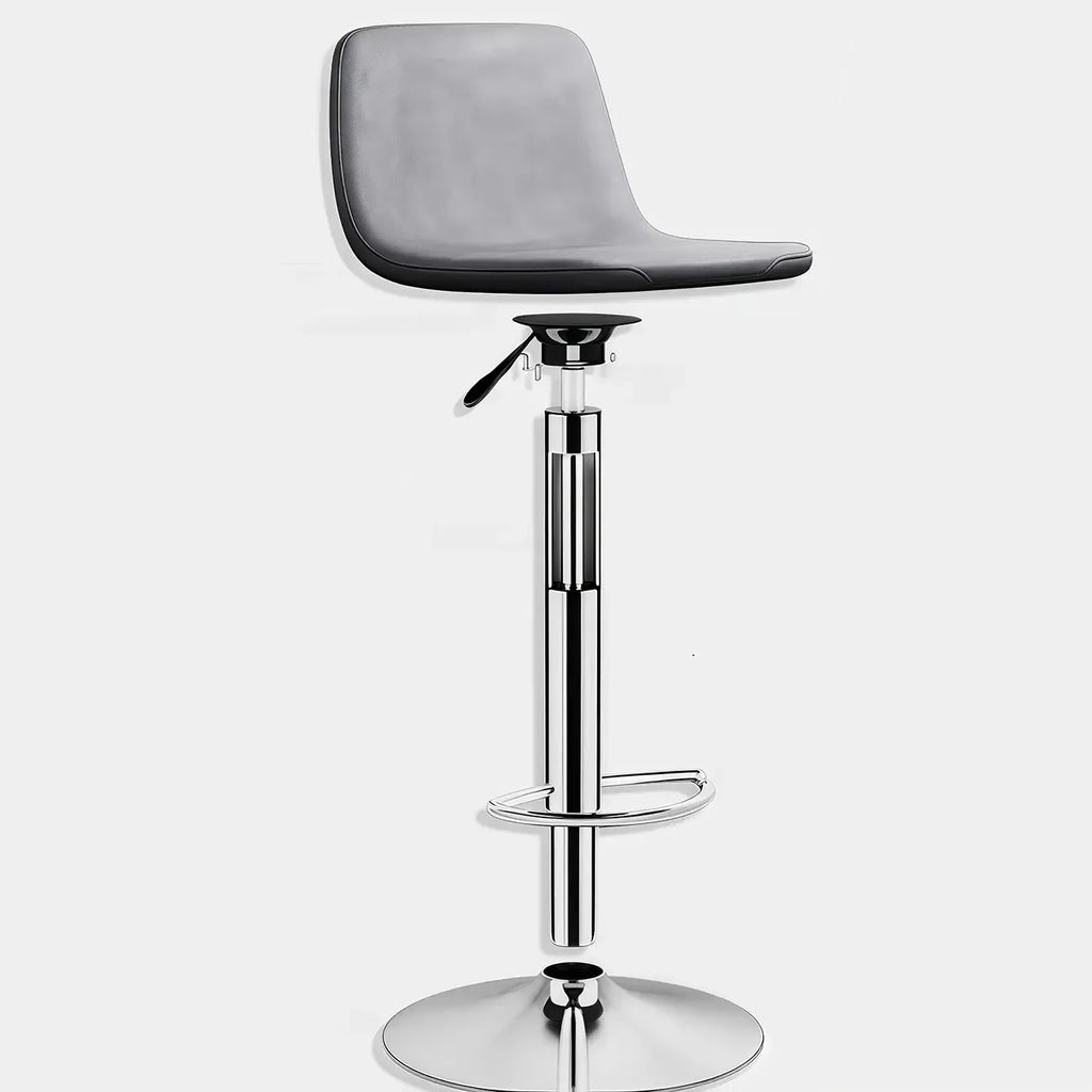 Adjustable Leather Bucket Swivel Bar Stools