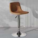 Adjustable Leather Bucket Swivel Bar Stools