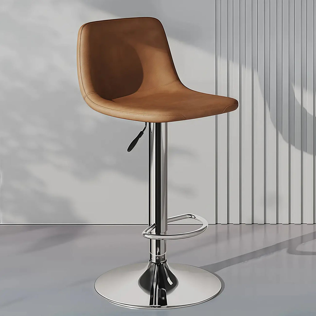 Adjustable Leather Bucket Swivel Bar Stools
