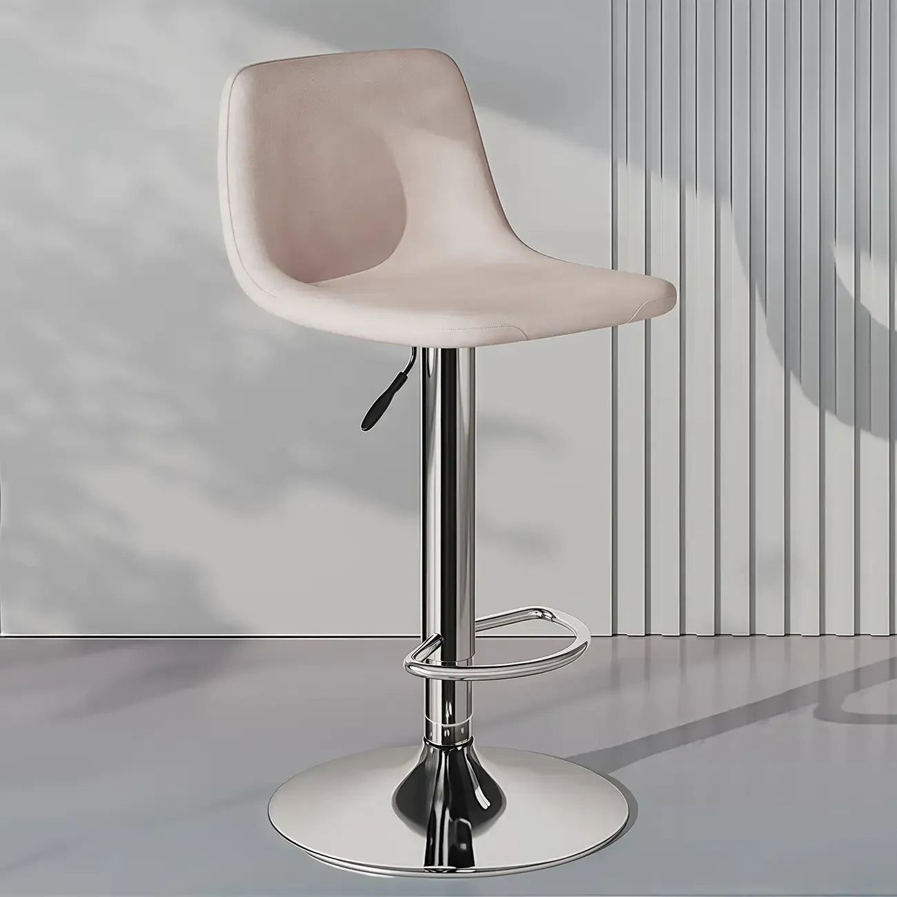 Adjustable Leather Bucket Swivel Bar Stools