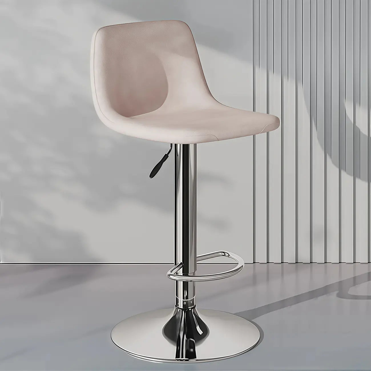 Adjustable Leather Bucket Swivel Bar Stools