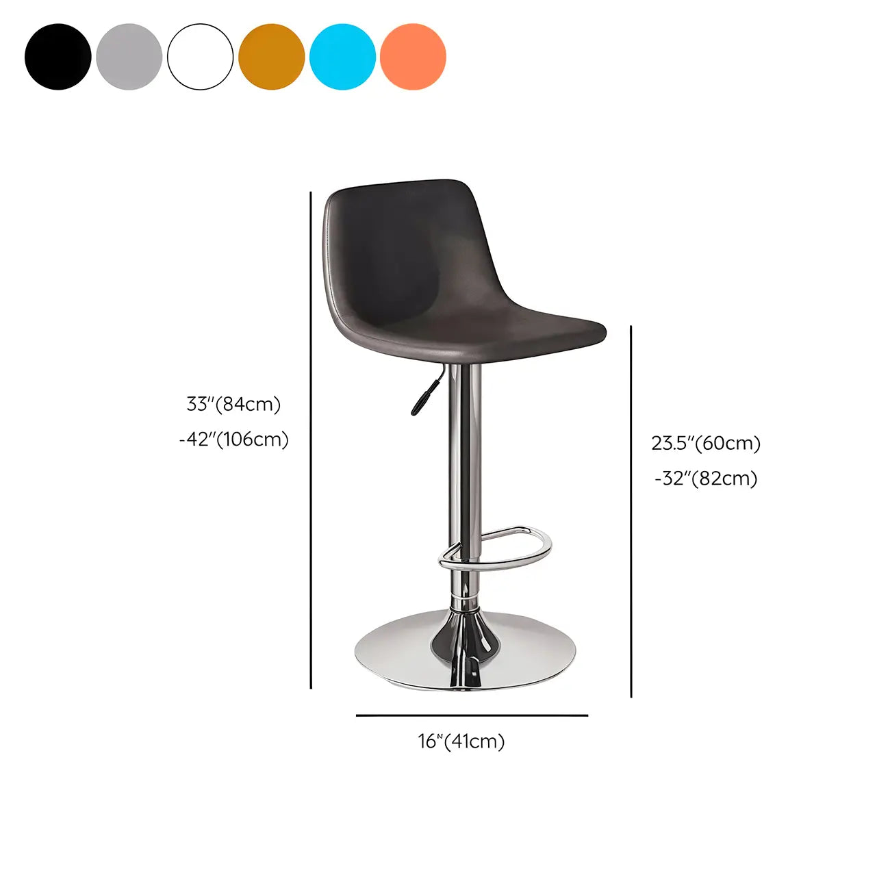 Adjustable Leather Bucket Swivel Bar Stools