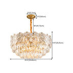 Modern Tier Gold Crystal Drum Chandelier Height Adjustable