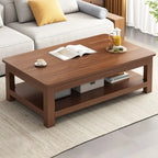 Minimalist Black Wood End Table with Storage for Living Room