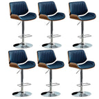 Elegant Wood Leather Red Swivel Adjustable Bar Stool