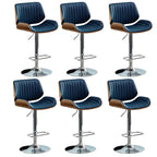 Elegant Wood Leather Red Swivel Adjustable Bar Stool