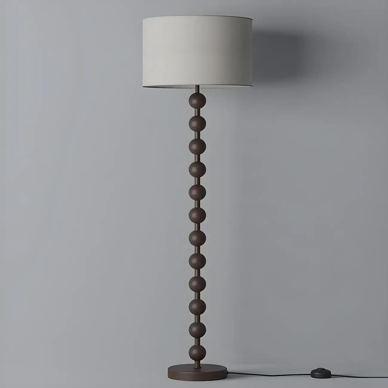 63 Traditional Standing Floor Lamp with Fabric Shade for Home