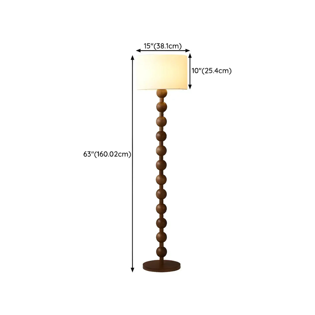 63 Traditional Standing Floor Lamp with Fabric Shade for Home
