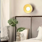 Rustic Stone Shade Adjustable Wooden Swing Arm Wall Light