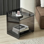 Bedroom Tan Acrylic Open Storage Small Nightstand