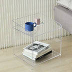 Bedroom Tan Acrylic Open Storage Small Nightstand