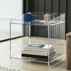 Bedroom Tan Acrylic Open Storage Small Nightstand