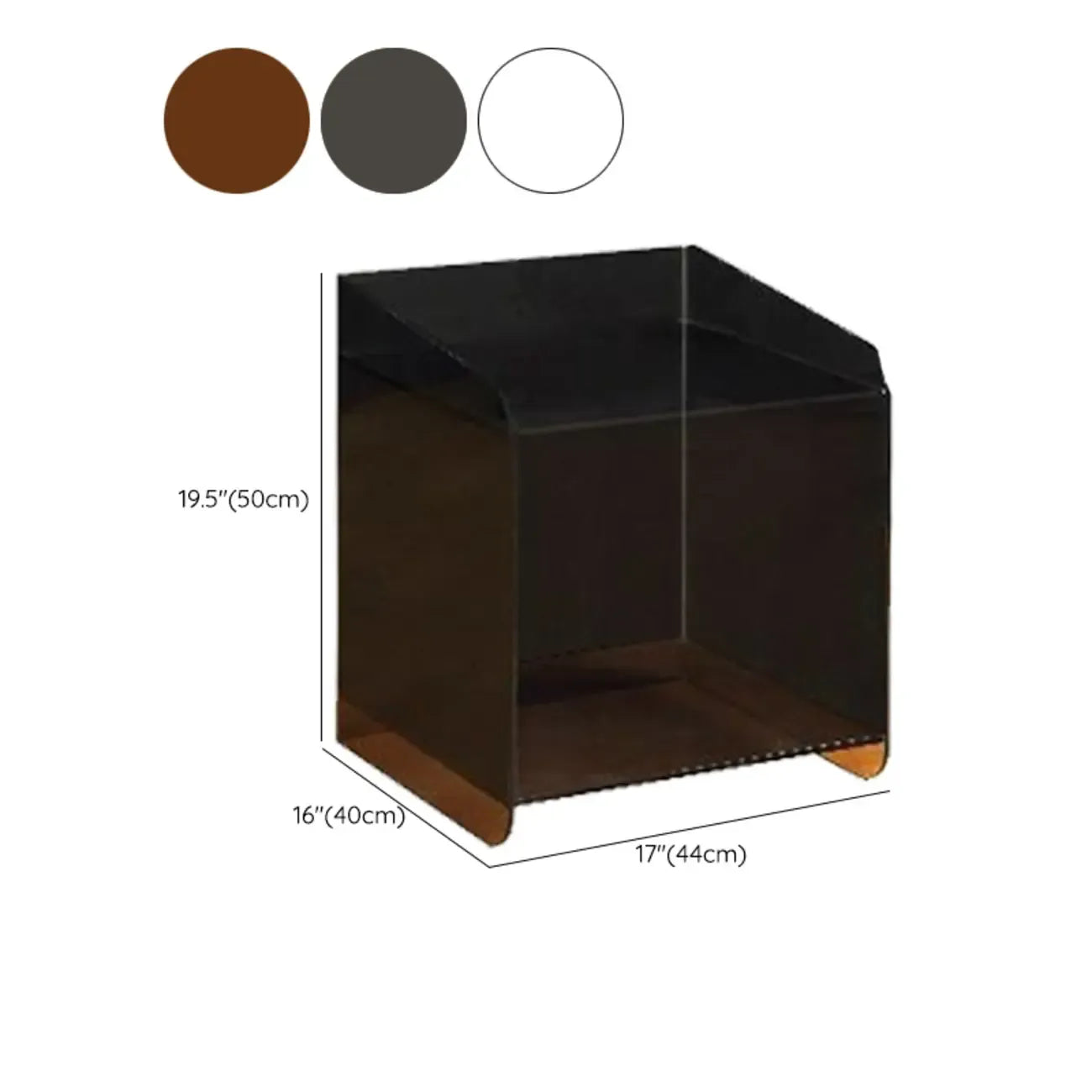 Bedroom Tan Acrylic Open Storage Small Nightstand