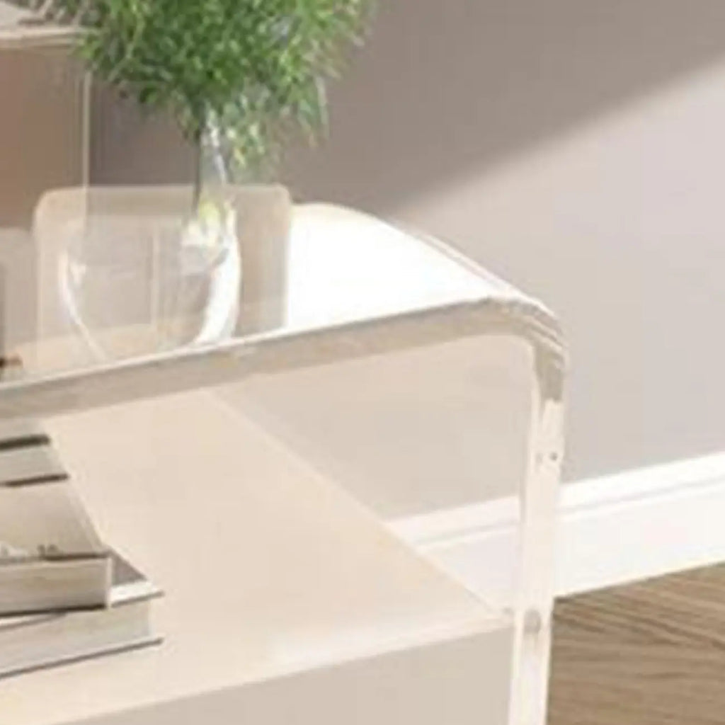 Clear White Acrylic Frame Drawer Storage Nightstand