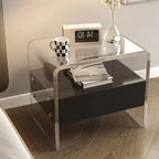 Clear White Acrylic Frame Drawer Storage Nightstand