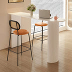 Modern Stone White Steel Base Bar Table for Living Room
