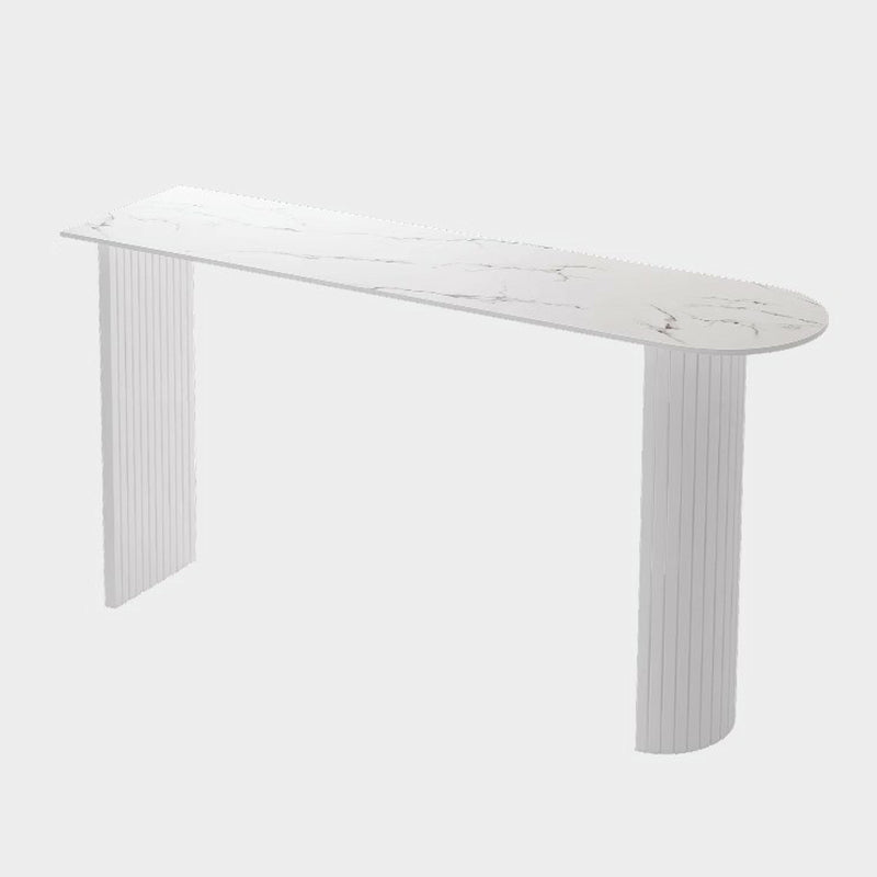 Modern Stone White Steel Base Bar Table for Living Room