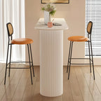 Modern Stone White Steel Base Bar Table for Living Room
