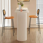 Modern Stone White Steel Base Bar Table for Living Room