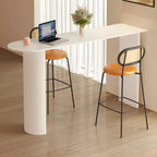 Modern Stone White Steel Base Bar Table for Living Room