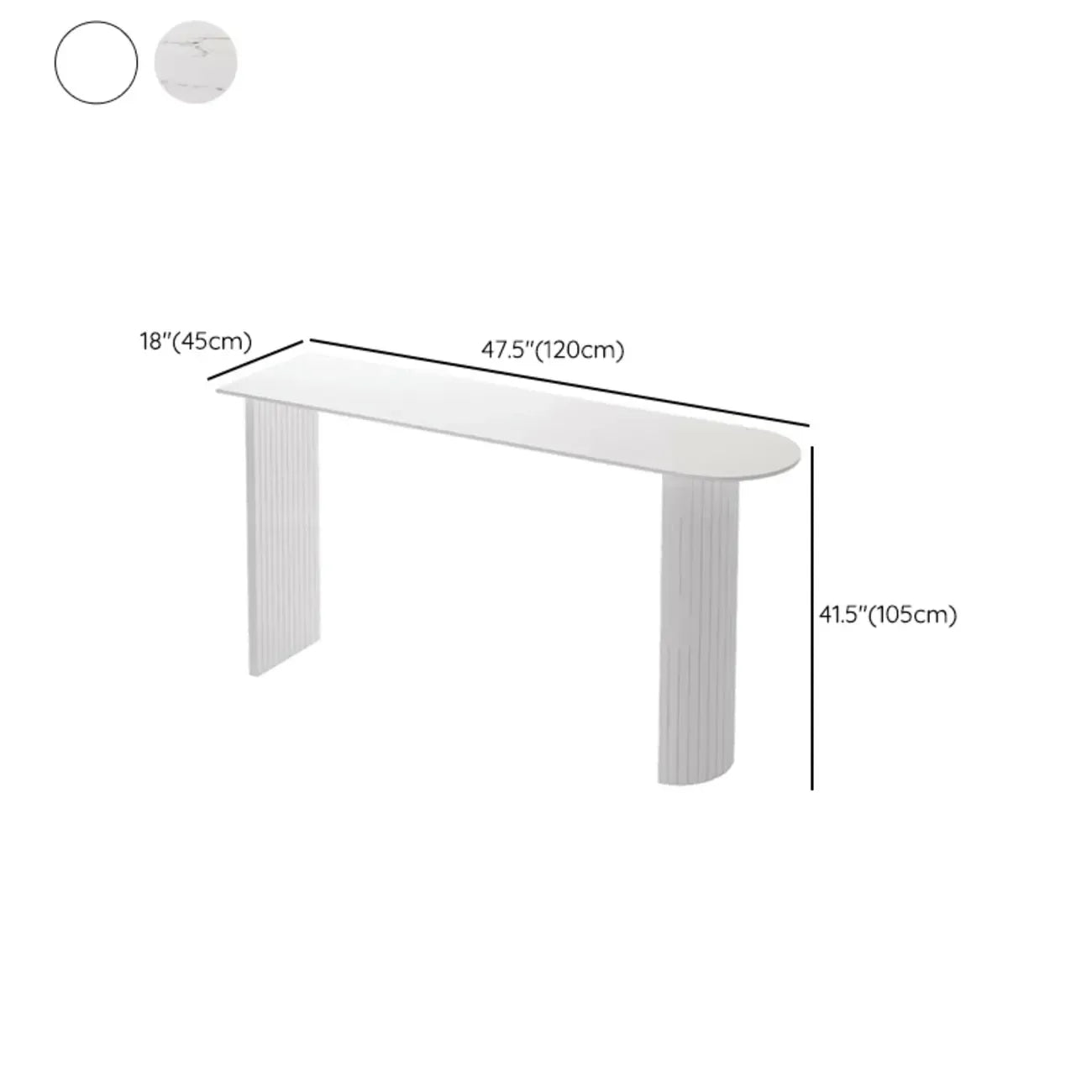 Modern Stone White Steel Base Bar Table for Living Room