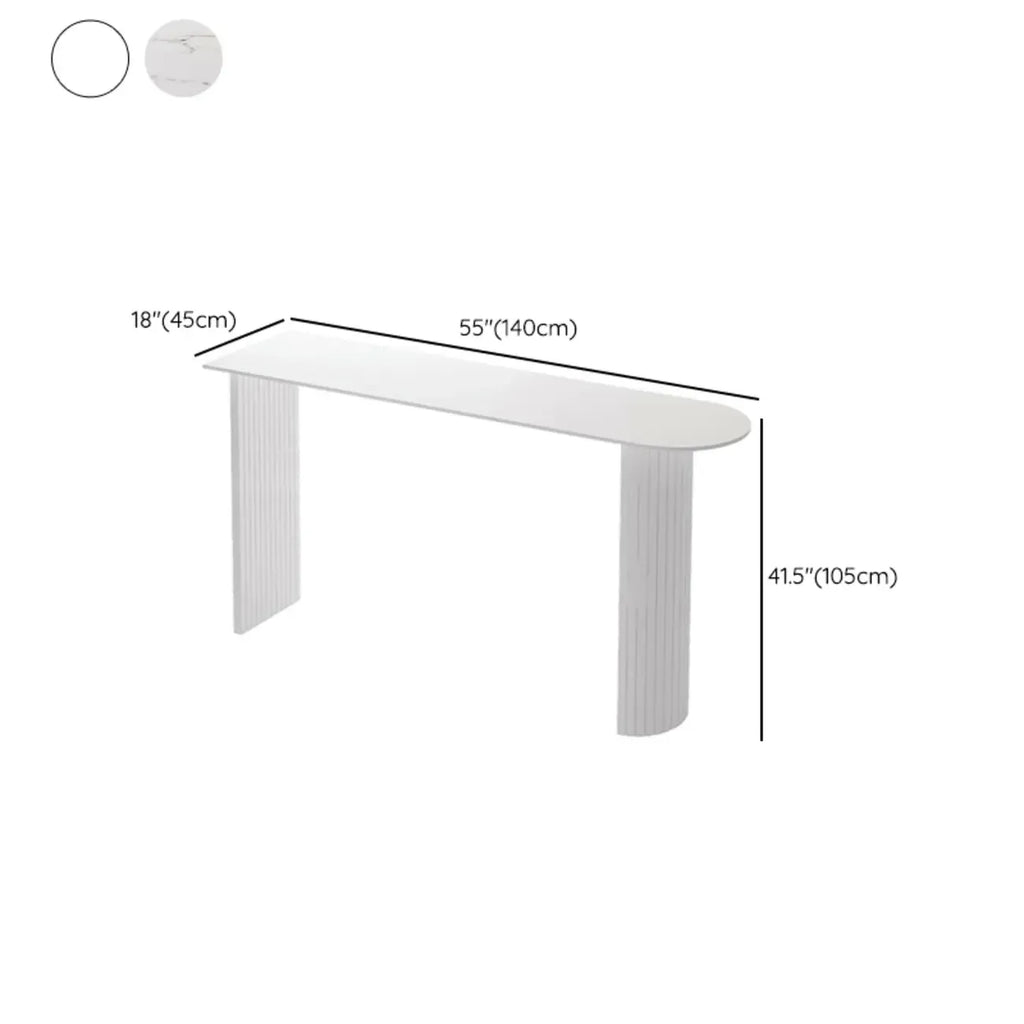 Modern Stone White Steel Base Bar Table for Living Room