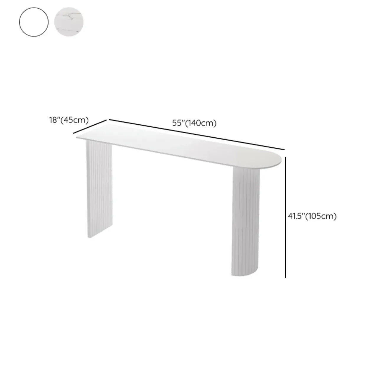 Modern Stone White Steel Base Bar Table for Living Room