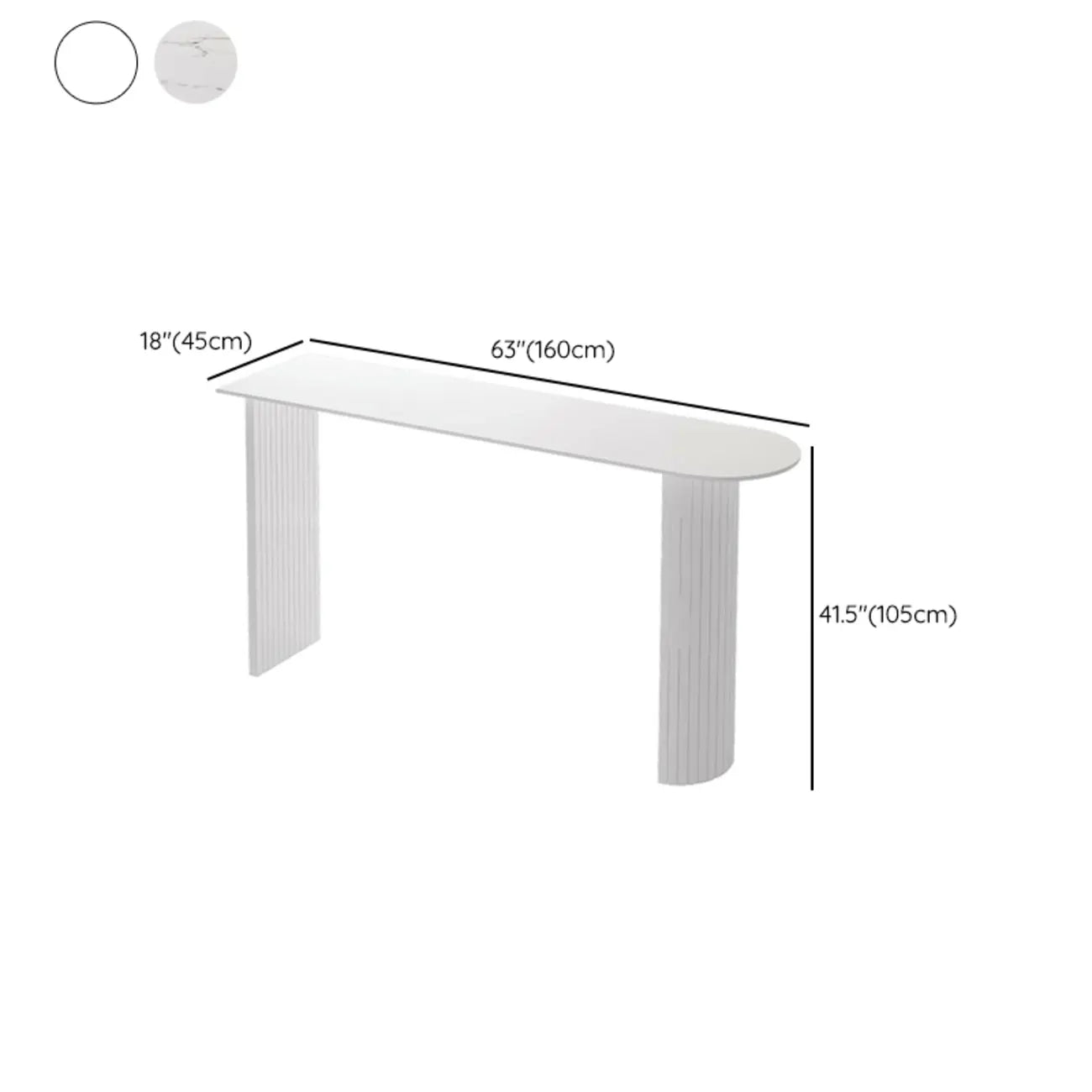 Modern Stone White Steel Base Bar Table for Living Room