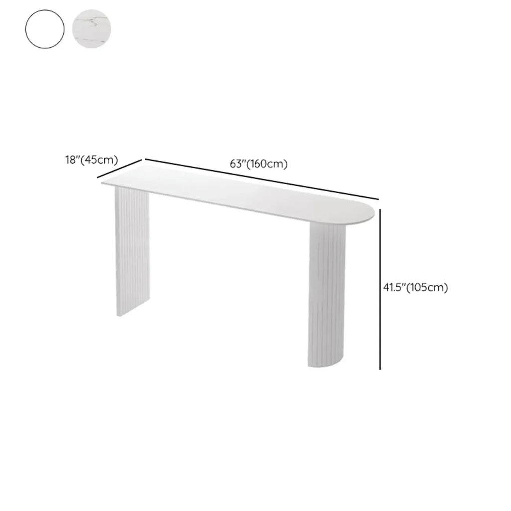 Modern Stone White Steel Base Bar Table for Living Room