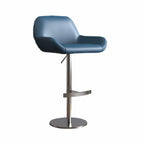 Minimalist Leather Swivel Bar Stools with Low Back for Kitchen