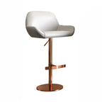 Minimalist Leather Swivel Bar Stools with Low Back for Kitchen