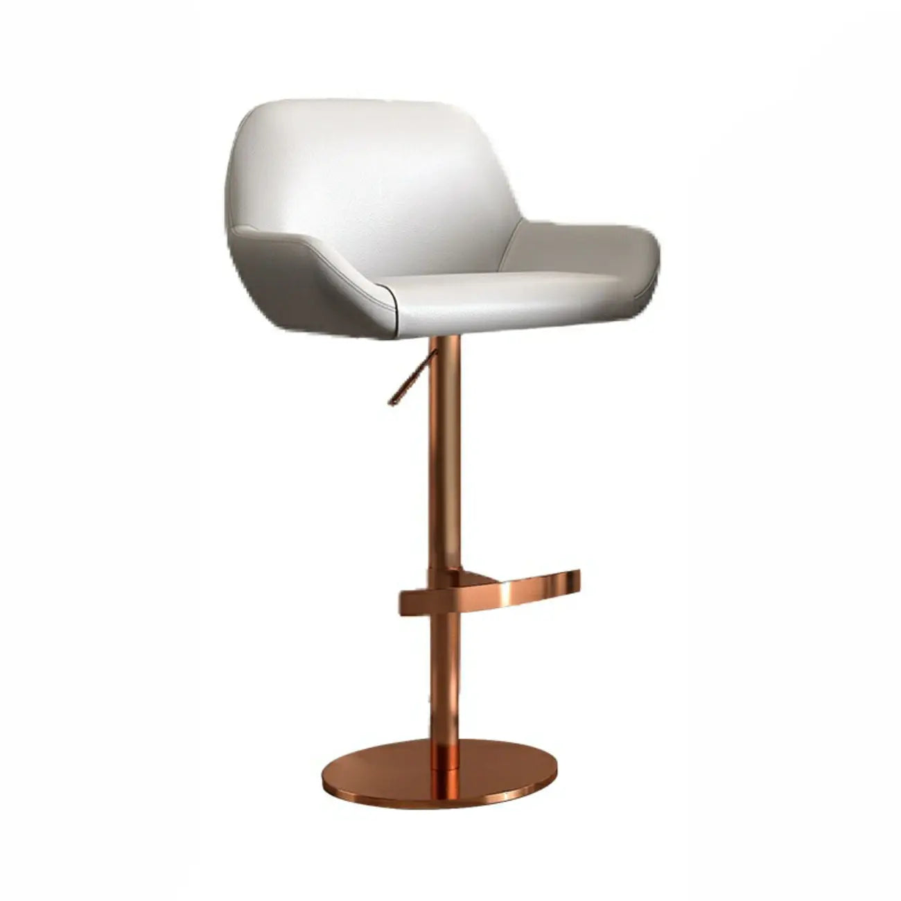 Minimalist Leather Swivel Bar Stools with Low Back for Kitchen