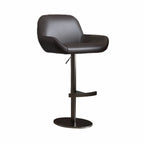 Minimalist Leather Swivel Bar Stools with Low Back for Kitchen