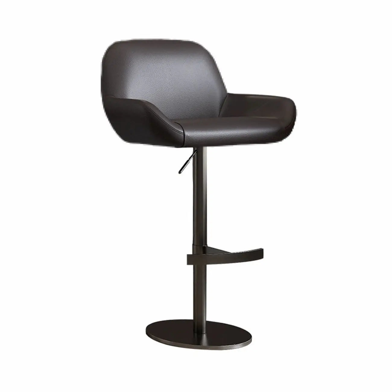Minimalist Leather Swivel Bar Stools with Low Back for Kitchen