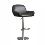 Minimalist Leather Swivel Bar Stools with Low Back for Kitchen