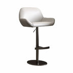 Minimalist Leather Swivel Bar Stools with Low Back for Kitchen