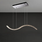 Dimmable LED Wavy Crystal Island Pendant Light for Kitchen