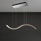 Dimmable LED Wavy Crystal Island Pendant Light for Kitchen