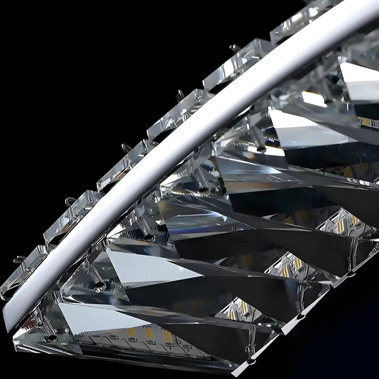 Dimmable LED Wavy Crystal Island Pendant Light for Kitchen