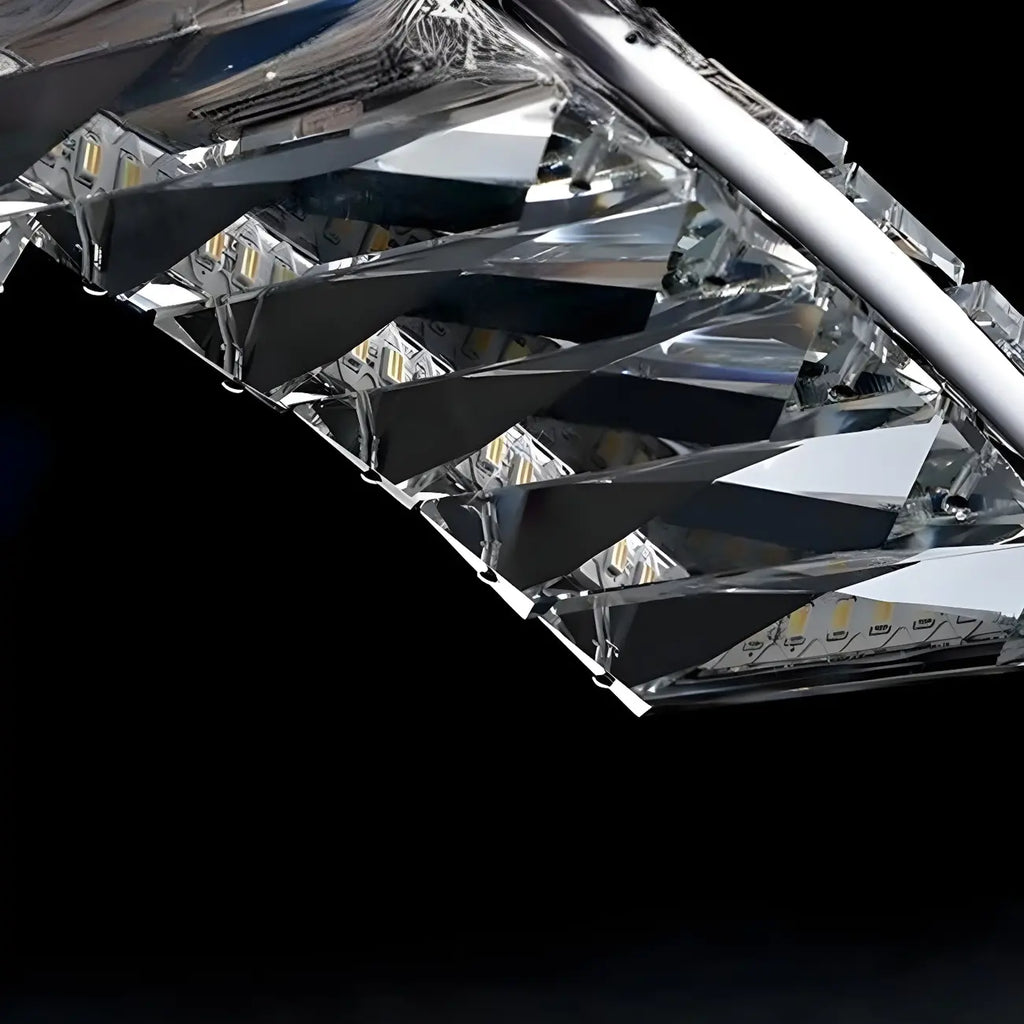 Dimmable LED Wavy Crystal Island Pendant Light for Kitchen