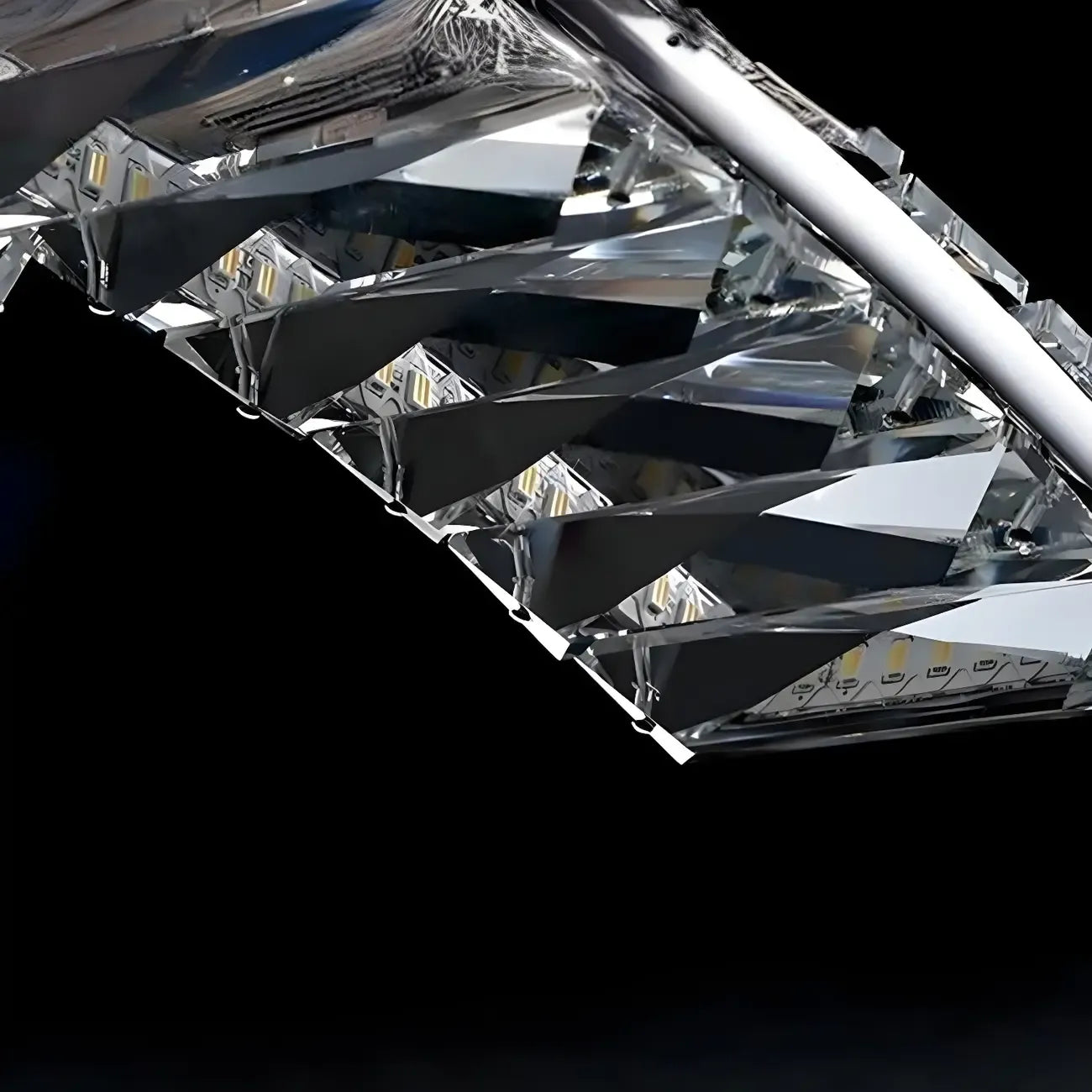 Dimmable LED Wavy Crystal Island Pendant Light for Kitchen