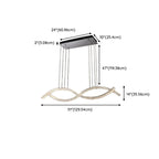 Dimmable LED Wavy Crystal Island Pendant Light for Kitchen
